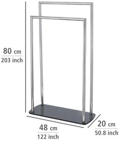 WENKO 24076800 - RAVINA törölközőtartó 48x80 cm rozsdamentes acél/ezüst/fekete