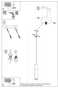 Sollux SL.0632 - Csillár zsinóron PABLO 1xGU10/40W/230V fekete