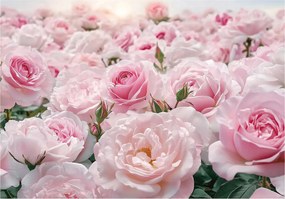 Fotótapéta levelek 3D virágok Modern elegáns nappali hálószoba Rózsák