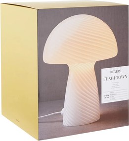 FUNGI TOWN üveg asztali lámpa, fehér