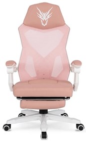 Gamer Forgószék Rózsaszín/Fehér Színben. Teherbírás: 150 kg. BING