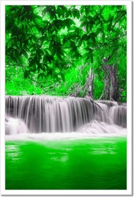 Poszterek keretben 40x60 Zöld vízesés Kaszkád