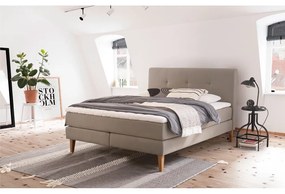 Bézs boxspring ágy 160x200 cm Stockholm – Meise Möbel