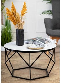 Kávésasztal DIAMOND 40x70 cm fehér/fekete