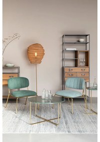 Zöld-aranyszínű kerek dohányzóasztal márvány asztallappal ø 70 cm Timpa – White Label