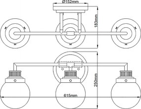 Quintiesse glamour klasszikus fürdőszobai lámpa poppy csiszolt króm átlátszó elsqn-poppy3-pc-bath IP44