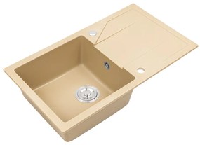 Gori szögletes egy medence + csepegtető gránit mosogató szifonnal bézs