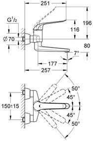 GROHE 32773000 - EUROECO SPECIAL mosdócsaptelep 257 mm, fényes króm
