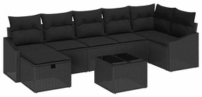 vidaXL Kanapé Szett párnával tárolóval 8 pcs polirattan