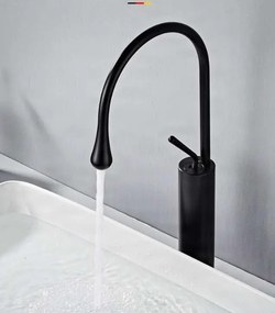 Magasított mosdócsaptelep EYN VB1116P pultra szerelhető kivitelben, több színben, például matt fekete és króm — Fekete
