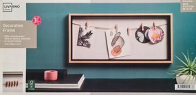 Képkeret Livarno 23 x 49 x 3 cm, zsinórokkal és csipeszekkel
