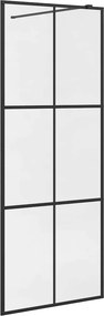 vidaXL fekete zuhanyfal átlátszó ESG üveggel 80 x 195 cm