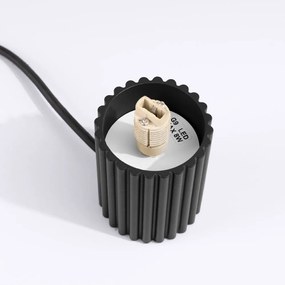 Fekete asztali lámpa üveg búrával (magasság 19 cm) Orbital – Sollux