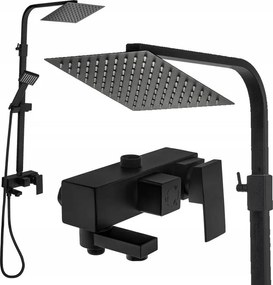 Zuhany csaptelep Fekete matt Zuhanyszett Esőztető 20 x 20 cm