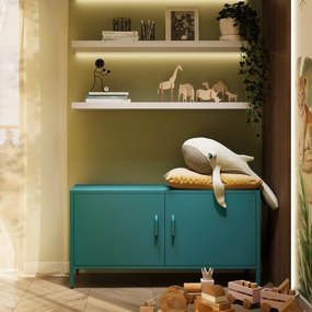 TV-szekrény lábakon ROSA, 1150 x 595 x 400 mm, Modern: tengerszínű