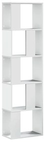 5 szintes fehér szerelt fa könyvespolc 45 x 23,5 x 162,5 cm