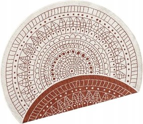 Boho kerek szőnyeg, krémvörös Porto 140 cm