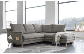 Szürke kinyitható sarokkanapé (jobb oldali) Charming Charlie – Miuform