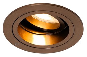 Okos süllyesztett spotlámpa sötét bronz kerek dönthető és forgatható, Wifi GU10 50mm-es - Chuck