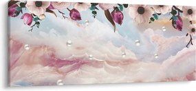 Rózsaszín virágokképe rózsaszín márvánnyal (120x50 cm)