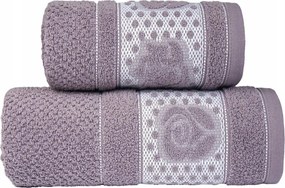 Dotti törölköző bordó pöttyös virágokkal 70x130 lavender twist lila