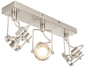Ipari spotlámpa acél 3-lámpás forgatható és dönthető - Suplux