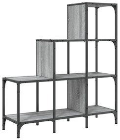 szürke sonoma szerelt fa és fém könyvszekrény 92 x 30 x 102 cm