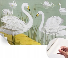 Fotótapéta Öntapadós Dekoratív tapéta Hattyúk tó 104x70 cm