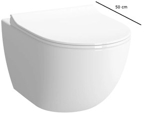 Wc falra szerelhető VitrA Shift fehér színben fényes felülettel hátsó kifolyással 4337-003-0075