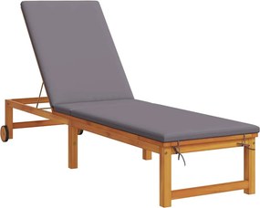 vidaXL Napozó Barna 202 x 53 x 89 cm Tömör Akácfa