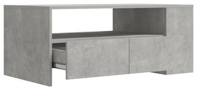 Betonszürke szerelt fa dohányzóasztal 102 x 55 x 42 cm