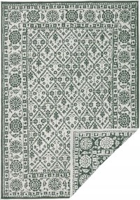 Teraszszőnyeg 160x230cm,zöld krémszínű kétoldalas lapos szövésű zsinóros