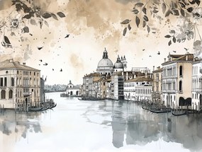 Vászonkép Canvas Város Panoráma Velence Canal Grande Vázlat 100x75