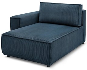 Sötétkék kordbársony kanapé modul (bal oldali) Nihad modular – Bobochic Paris