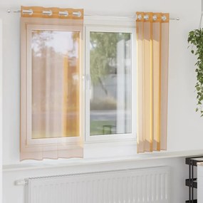 2 db narancssárga fátyolfüggönyök rojtokkal 140x140 cm