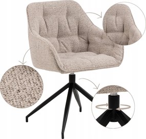 Kényelmes Bézs Forgószék A Nappali Étkezőjébe kárpitozott háttámlával
