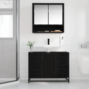 Fürdőszobai mosdószekrény Musta tammi 80 x 33 x 60 cm Faanyag
