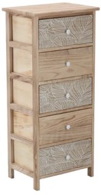 Komód  LUIZA  5 fiókkal - boho design, 40 x 29 x 90 cm, 40 x 29 x 90 cm