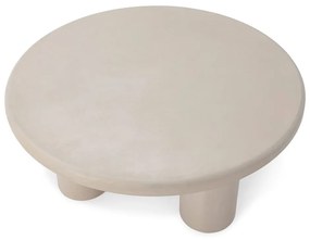 Krémszínű kerek dohányzóasztal kő dekorral ø 80 cm Iriel – MOME