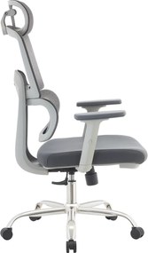 Irodai szék, szürke/króm, teherbírás 150 kg, BYRON