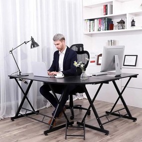 L alakú íróasztal-fekete
