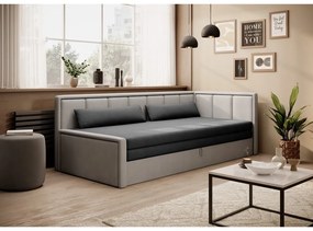 Szürke zsenília kinyitható-tárolóhelyes kanapé 214 cm Fulgeo – ELTAP