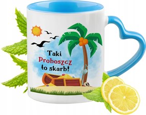 A plébánosnak Kék bögre szív alakú füllel ajándékba