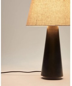 Fekete-bézs asztali lámpa textil búrával (magasság 60 cm) Torrent – Kave Home