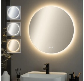 Brilagi - DEMI PRO LED dimmelhető tükör páramentesítő fűtéssel és lágy háttérvilágítással, 20W/230V, átm. 60 cm, IP44