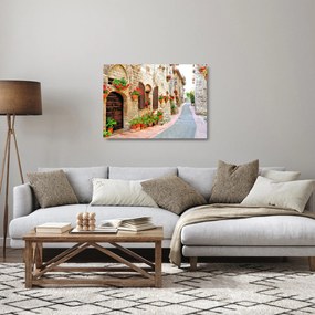 Kép - festői olasz sikátor (üvegen) (70x50 cm)