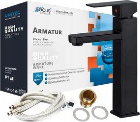 Mosdó Csaptelep Pultra Szerelhető Fekete Magas Fürdőszoba Négyzet Cubic