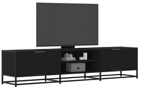 fekete szerelt fa TV-szekrény 180 x 35 x 41 cm