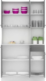 Hatajtós szekrény, fehér/grafit, PELION NEW