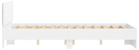 fehér ágykeret fejtámlával és LED-del 135 x 190 cm